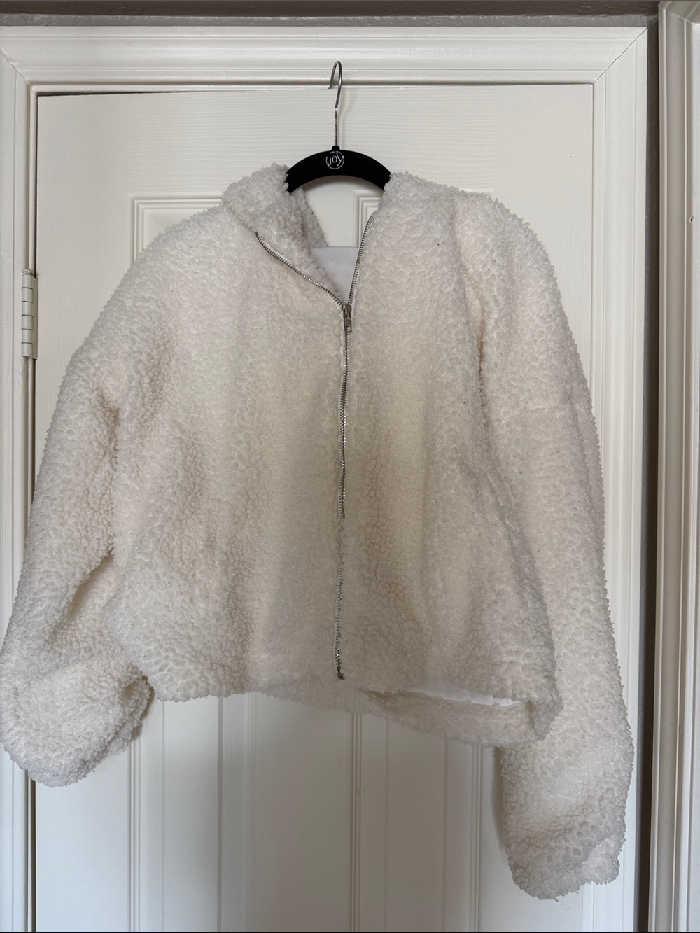Cozy Cream White Teddy Jacket with Zip